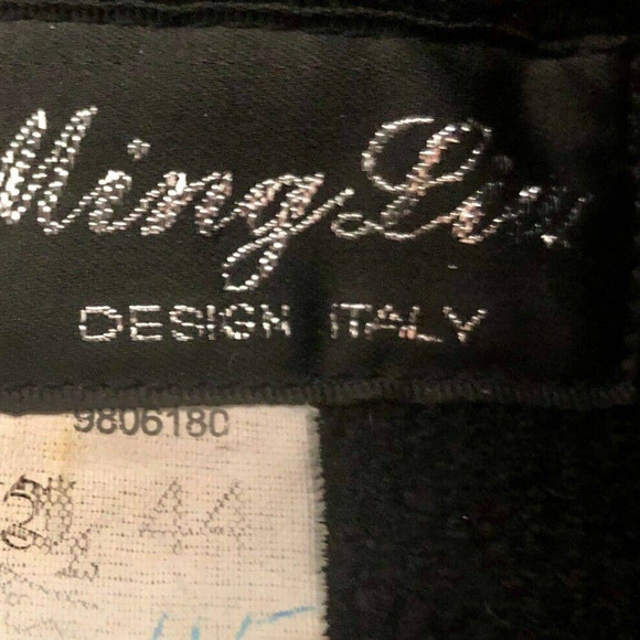 Ming Liu Wool Blazer Black Brown Rabbit Fur Trim Pom Pom Buttons - Picture 3 of 9